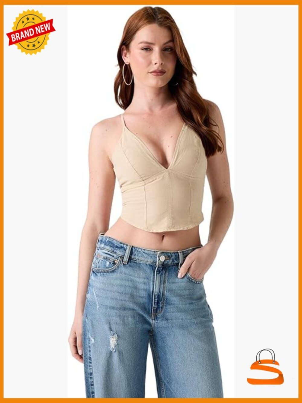 Sleeveless Halter Crop Top with Adjustable Lace-Up Back - TENCEL Blend